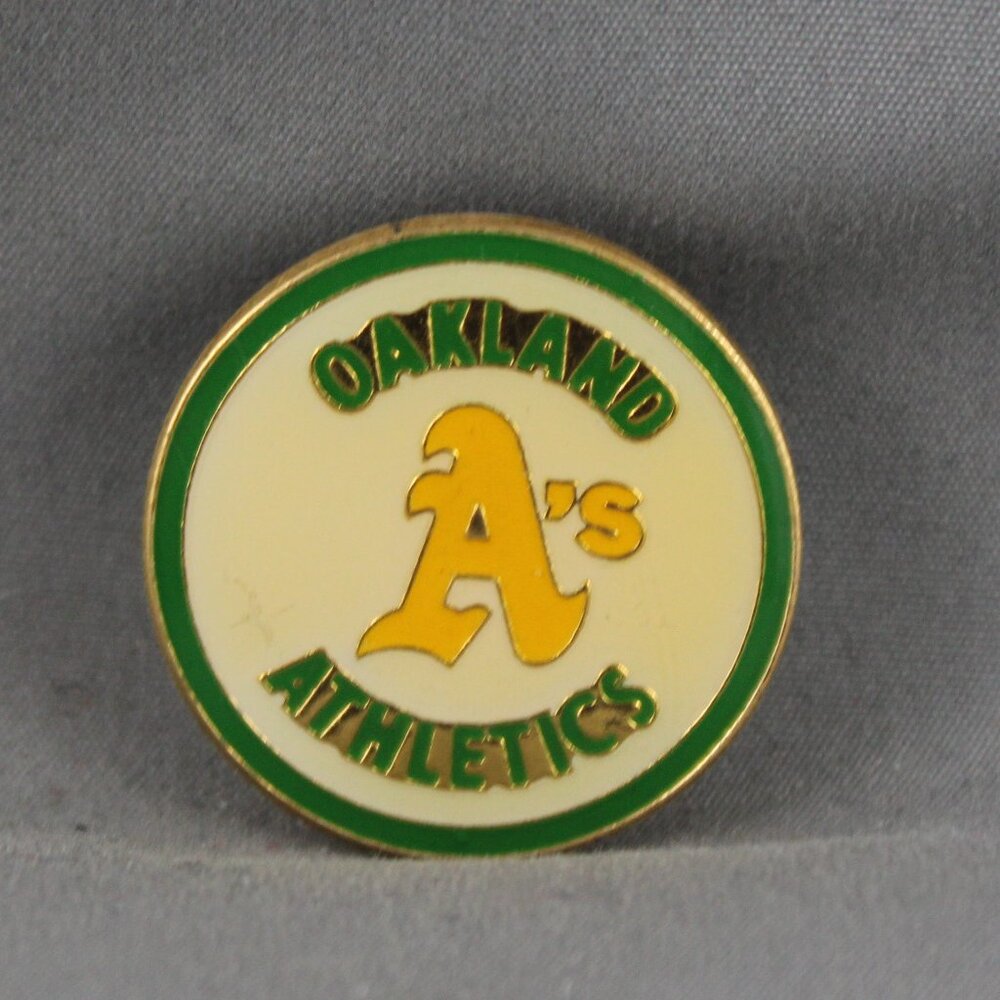 Oakland As Pin (VTG) - Team Logo on White - Inlaid Pin